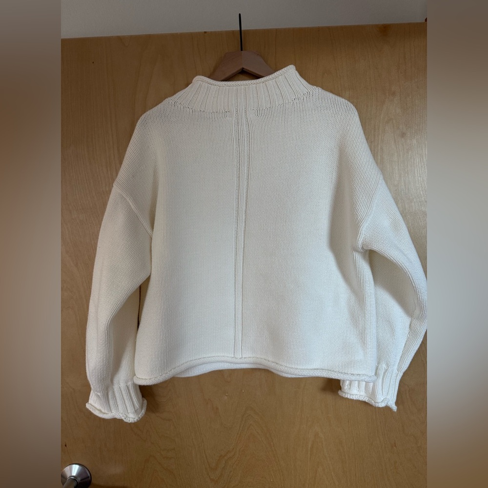 J. Crew 2025 Rollneck Sweater Ivory 100% Cotton - Picture 4 of 6